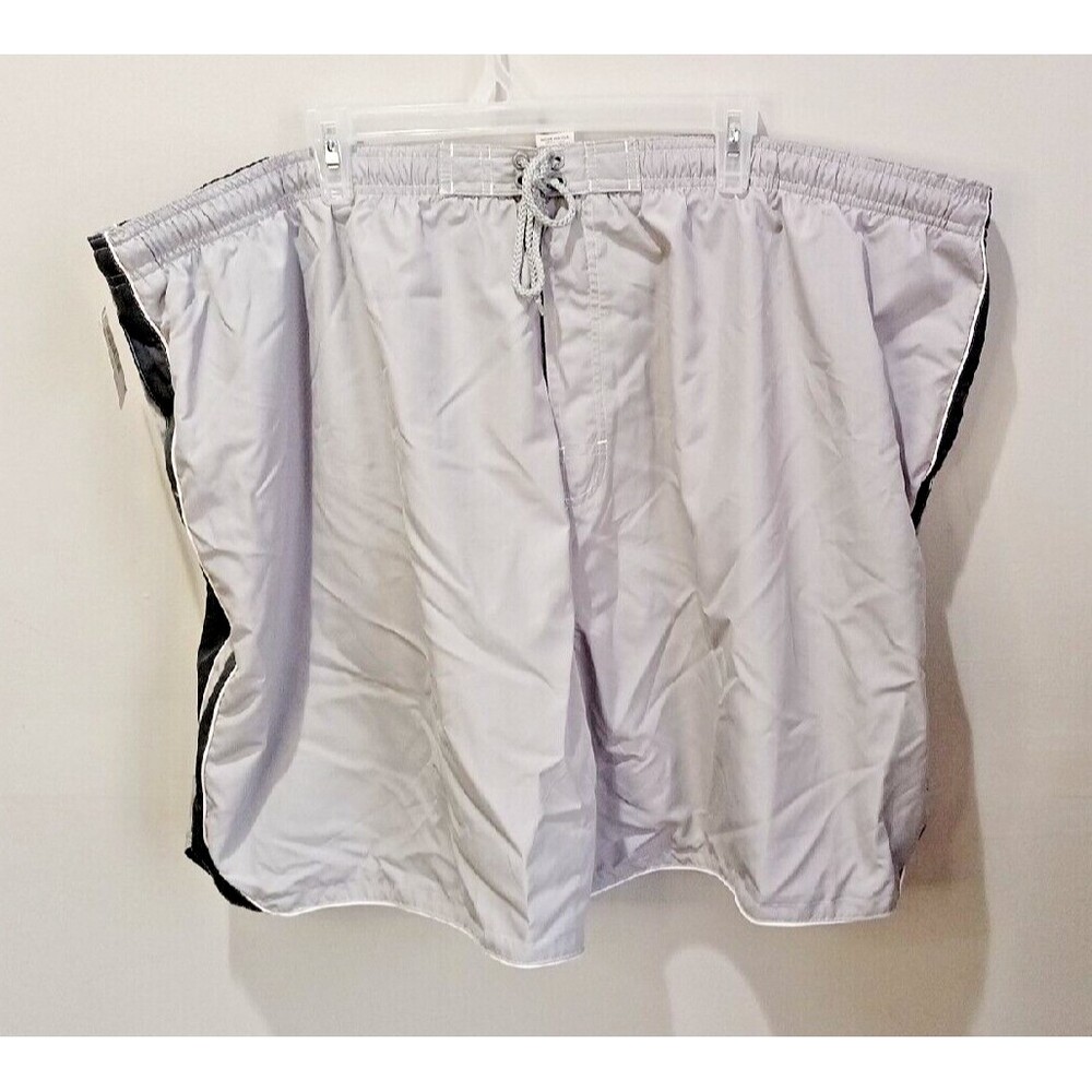 Islander Gray Lined Board Shorts Elastic Waist Drawstring Size 4X NWT Swimwear